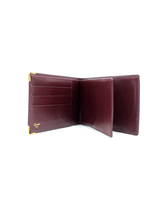 Cartier Portafoglio Pelle Bordeaux