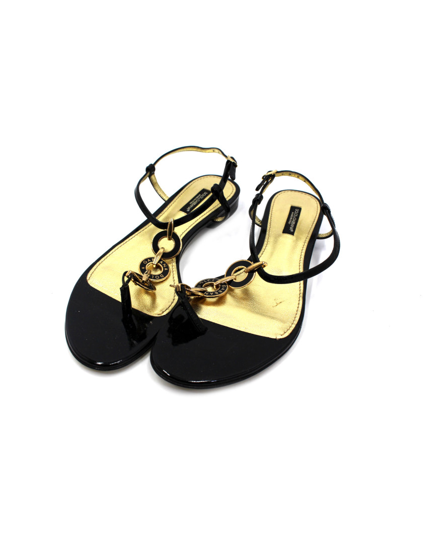 Dolce & Gabbana Sandali Pelle Nera