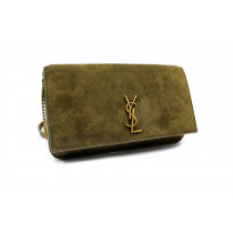 Saint Laurent Pochette Camoscio Verde