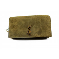 Saint Laurent Pochette Camoscio Verde