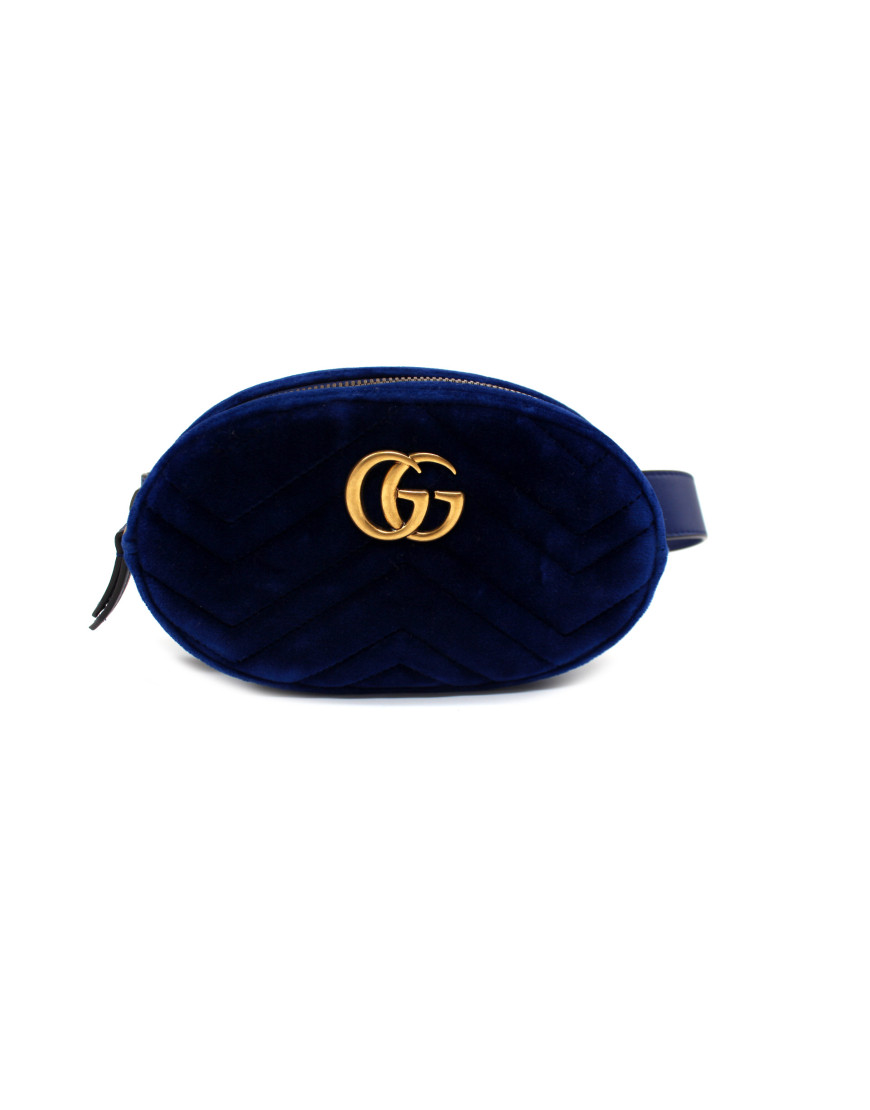 Gucci Marsupio Marmont Velluto Blu