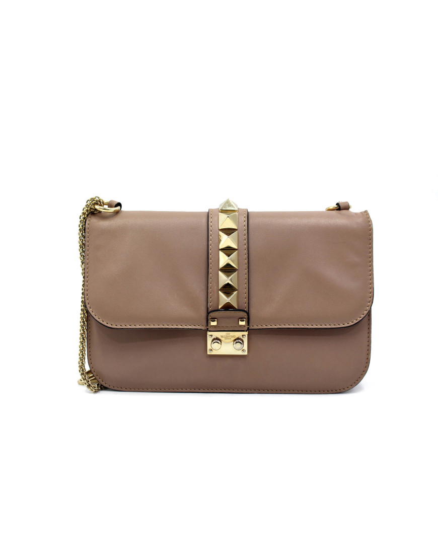 Valentino Shoulder Bag Spike Pelle Nude