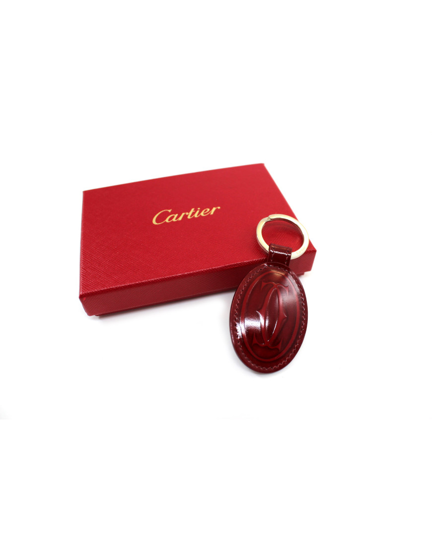 Cartier Portachiavi Pelle Bordeaux