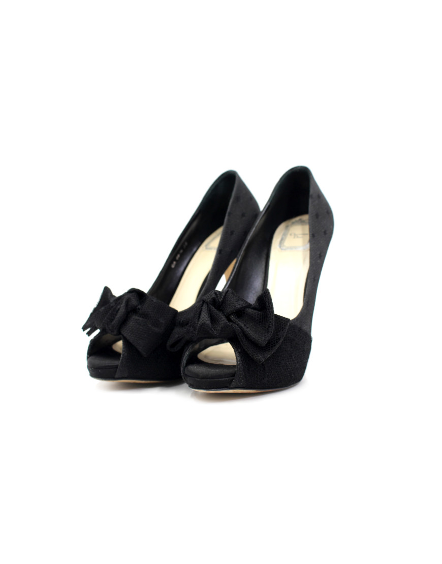 Dior Decollete Open Toe Tessuto Nero