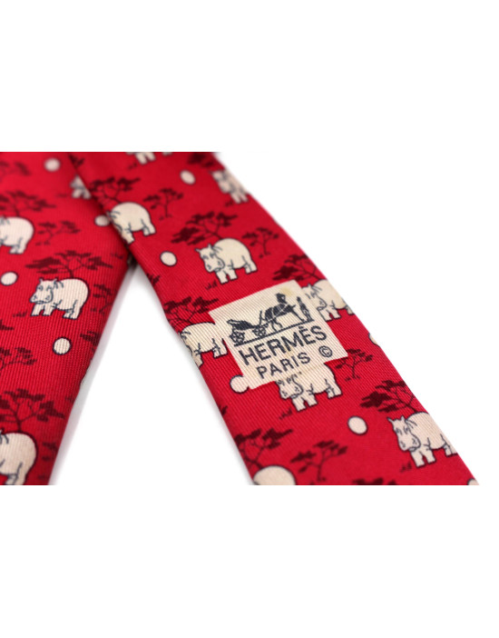 Hermes Cravatta Seta Rossa