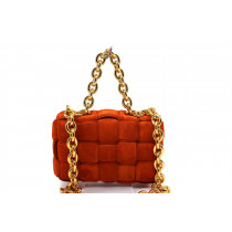 Bottega Veneta Cassette Chain Padded Scamosciato Arancio