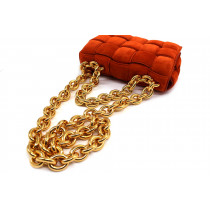 Bottega Veneta Cassette Chain Padded Scamosciato Arancio