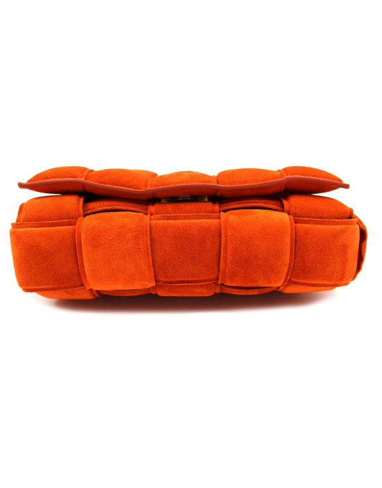 Bottega Veneta Cassette Chain Padded Scamosciato Arancio