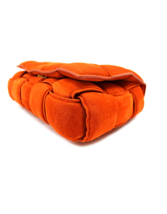 Bottega Veneta Cassette Chain Padded Scamosciato Arancio