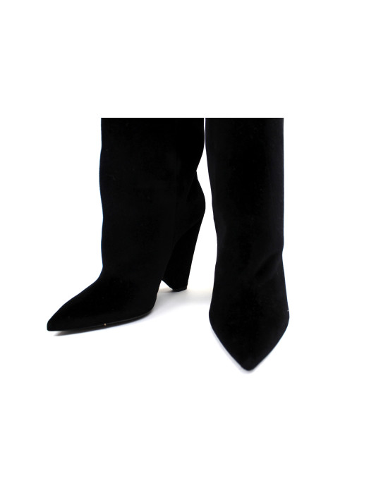 Saint Laurent Stivali Scamosciato Nero