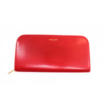Portefeuille en Cuir Rouge Saint Laurent