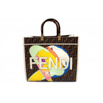 Fendi Sunshine Tote Bag Tela Marrone