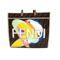 Fendi Sunshine Tote Bag Tela Marrone