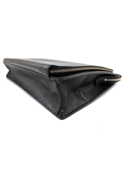 Prada Portadocumenti Pelle Saffiano Nera