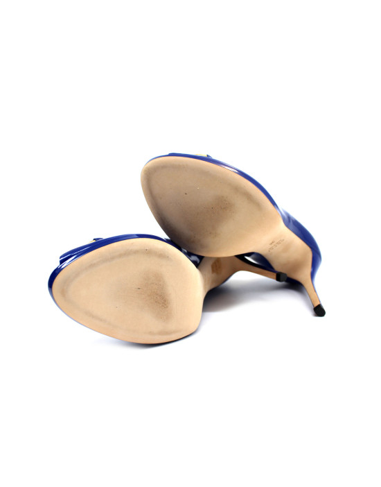 Gucci Open Toe Horsebit Vernis Bluette