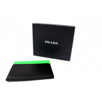 Prada Portacarte Pelle Nera e Verde