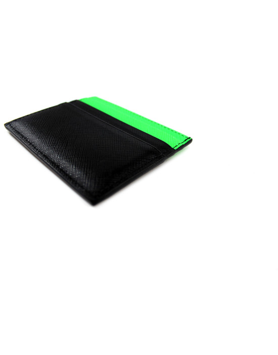 Prada Portacarte Pelle Nera e Verde