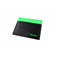 Prada Portacarte Pelle Nera e Verde