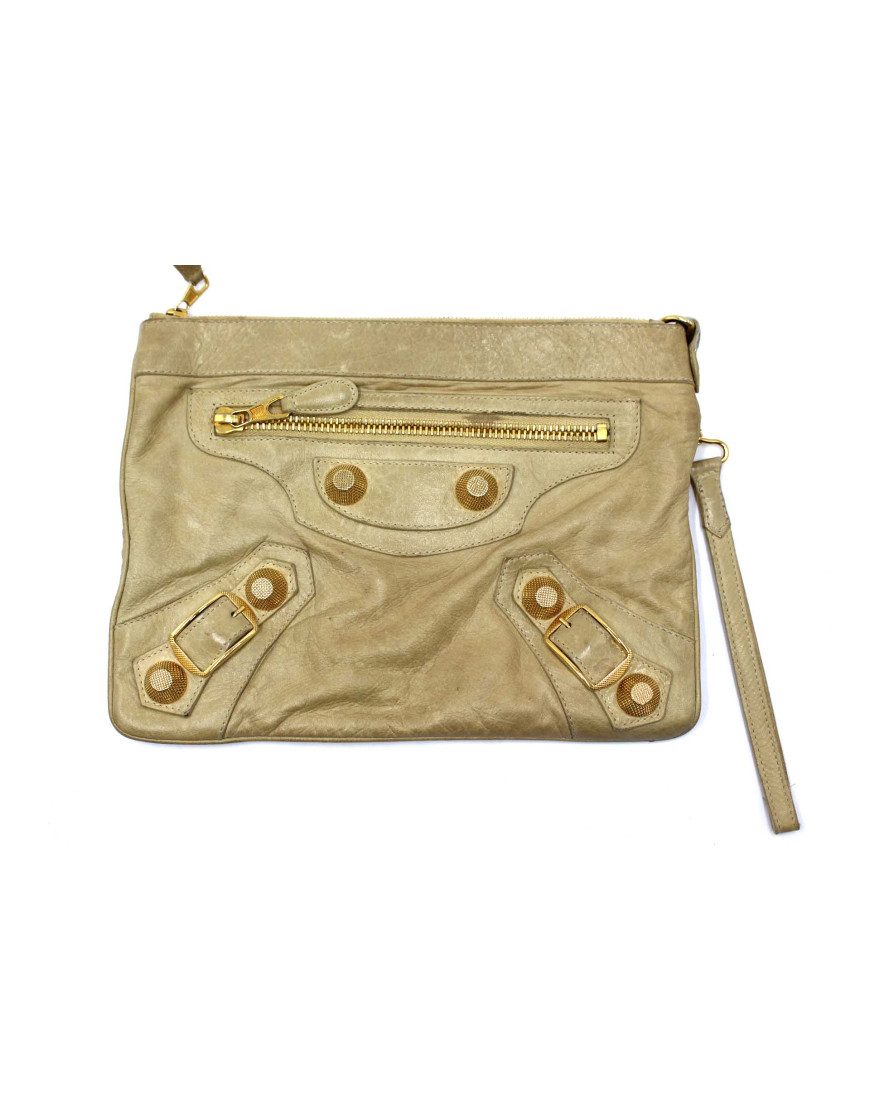 Balenciaga Pochette Pelle Beige