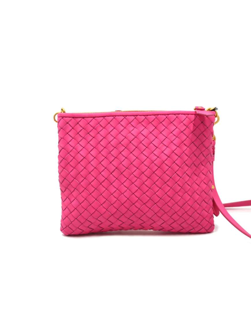 Bottega Veneta Tracolla Pelle Fucisia