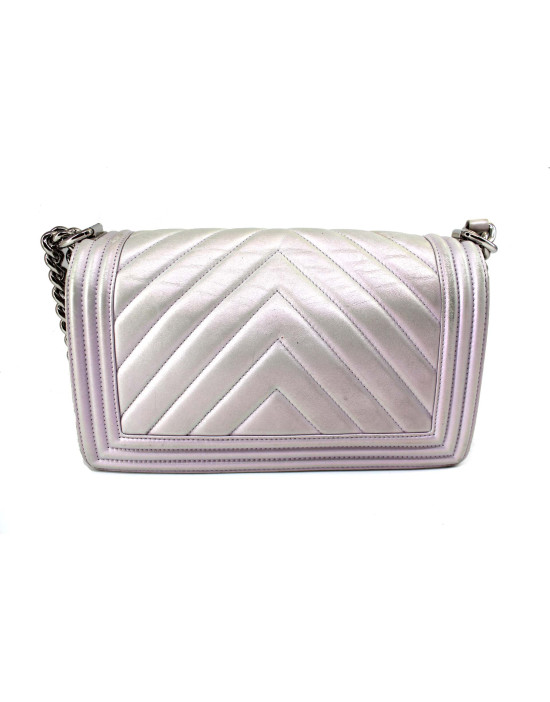Chanel Boy Pearl Leather / Iridescent Pink
