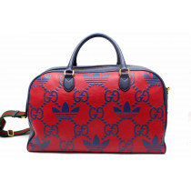 Gucci Per Adidas Borsone Pelle Blu e Rossa