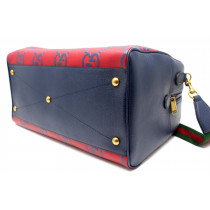 Gucci Per Adidas Borsone Pelle Blu e Rossa