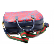 Gucci Per Adidas Borsone Pelle Blu e Rossa