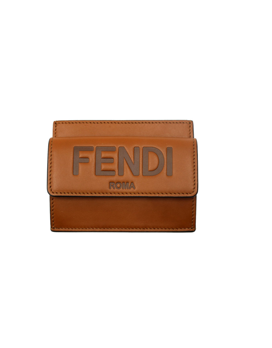 Fendi Portacarte Pelle Marrone