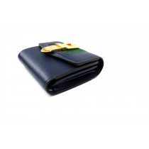 Gucci Portafoglio Sylvie Pelle Blu