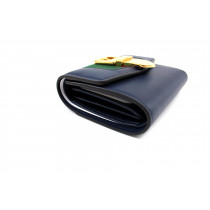 Gucci Portafoglio Sylvie Pelle Blu