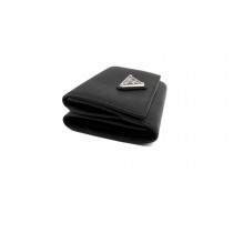 Prada Portafoglio Trifold Pelle Saffiano Nera