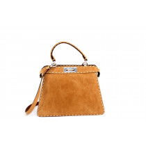 Fendi Peekaboo ISeeU MM Selleria Scamosciata Biscotto