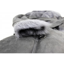 Burberry Montone Pelle Shearling Grigio Piombo