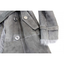 Burberry Montone Pelle Shearling Grigio Piombo