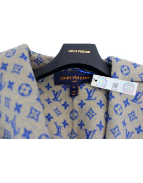 Louis Vuitton Cappotto a Vestaglia Lana Blu Reale