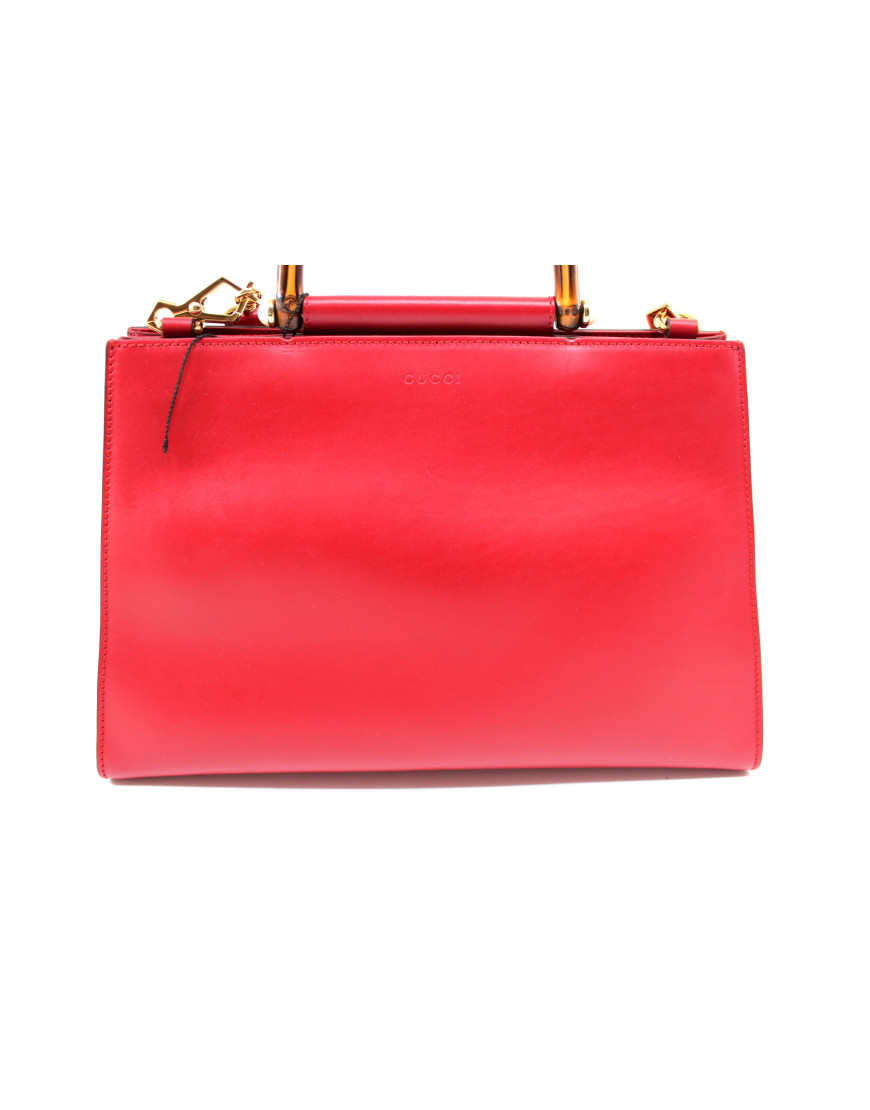 Gucci Shopping Bamboo Pelle Rosso