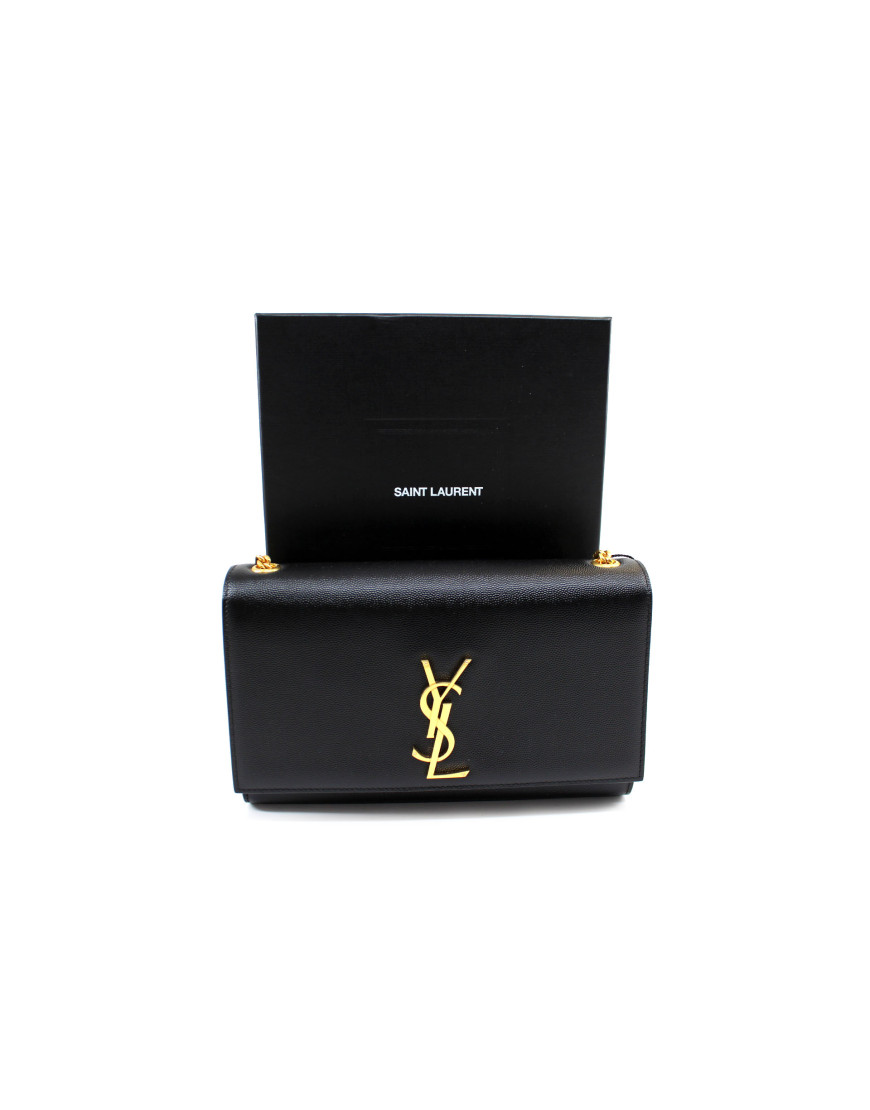 Saint Laurent Kate Media Pelle Nera