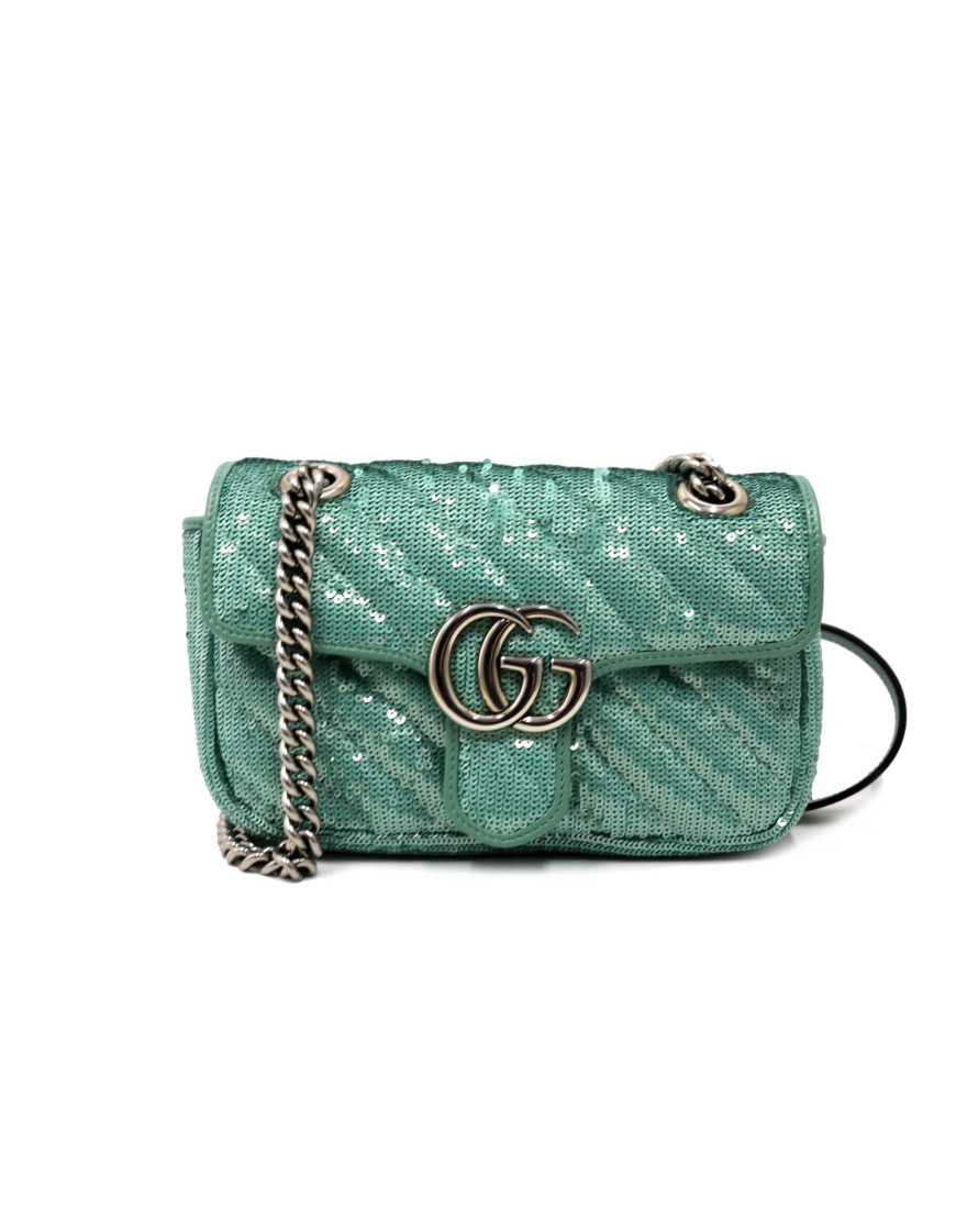 Gucci Marmont Paillettes Verde Acqua