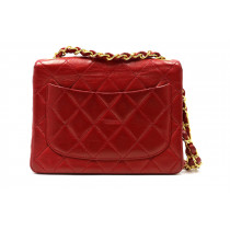 Chanel Classic Mini Square Pelle Lambskin Rouge