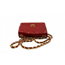 Chanel Classic Mini Square Pelle Lambskin Rouge