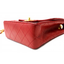 Chanel Classic Mini Square Pelle Lambskin Rouge