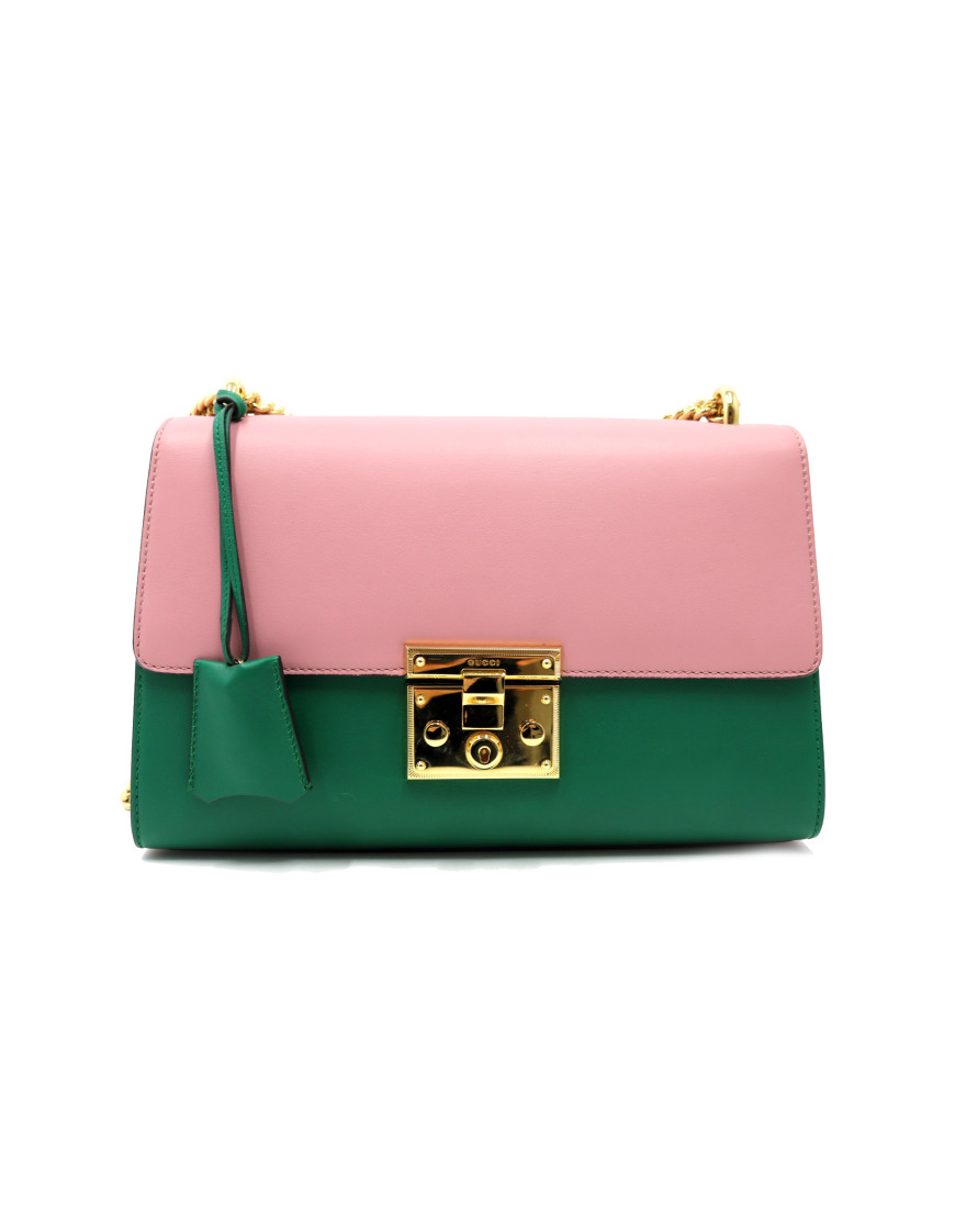 Gucci Padlock Pelle Rosa e Verde