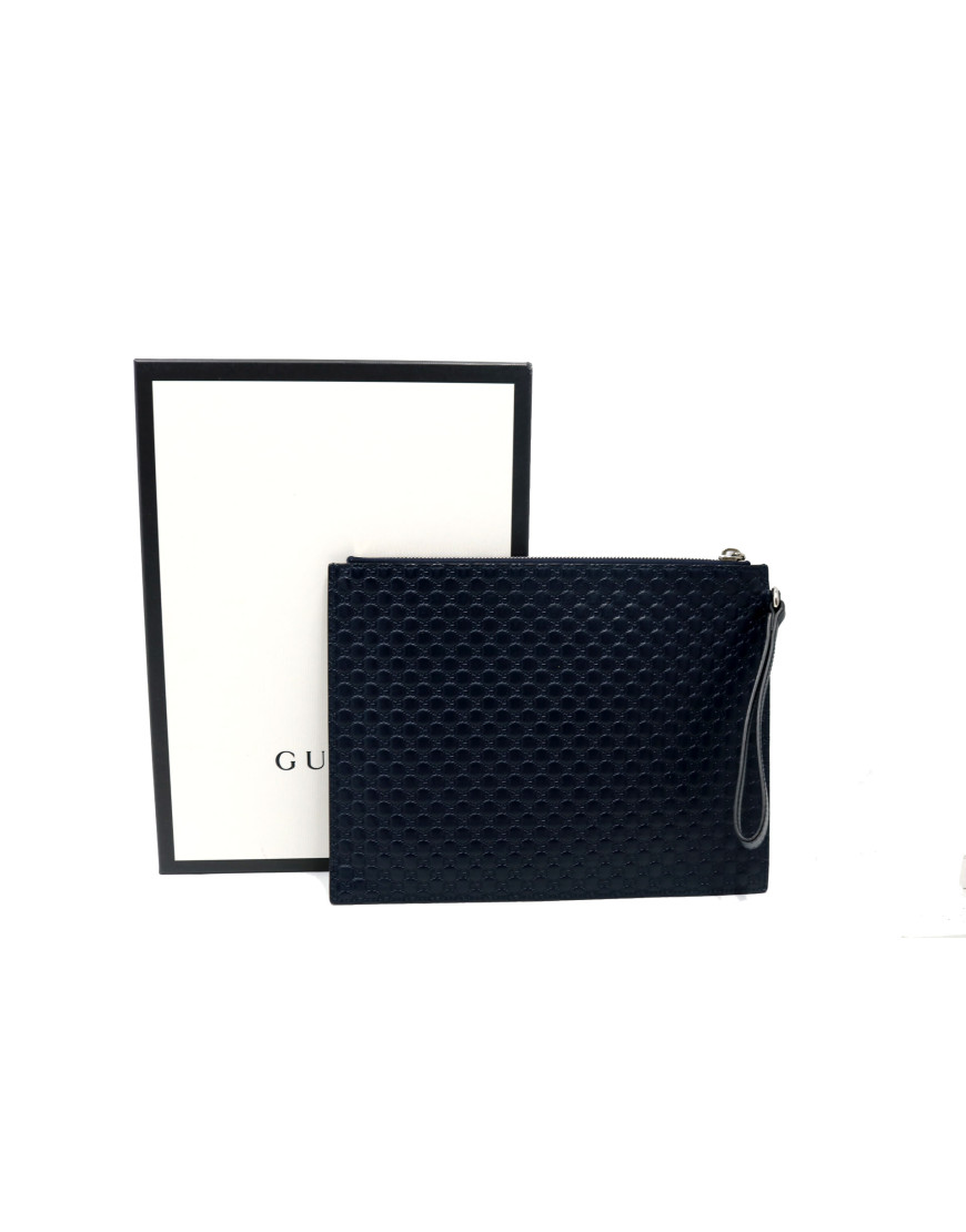 Gucci Pochette Pelle Blu Navy