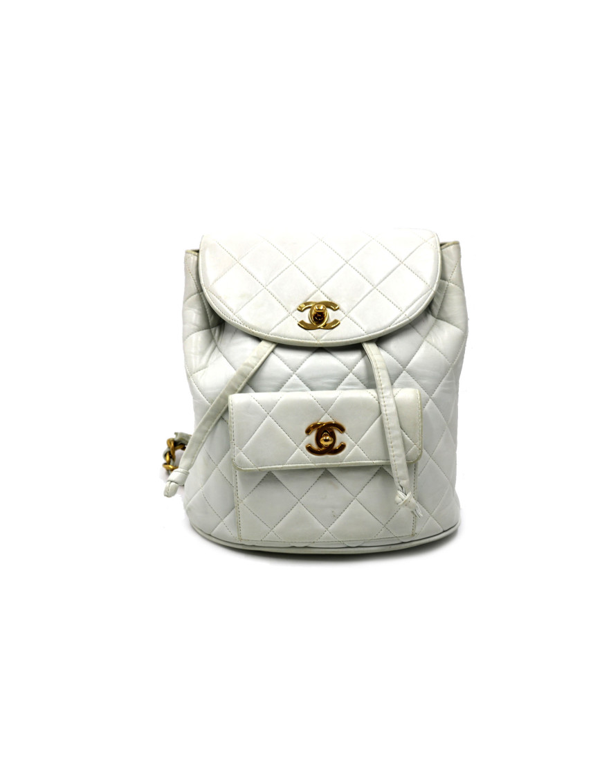 Chanel Zaino Vintage Pelle Bianca