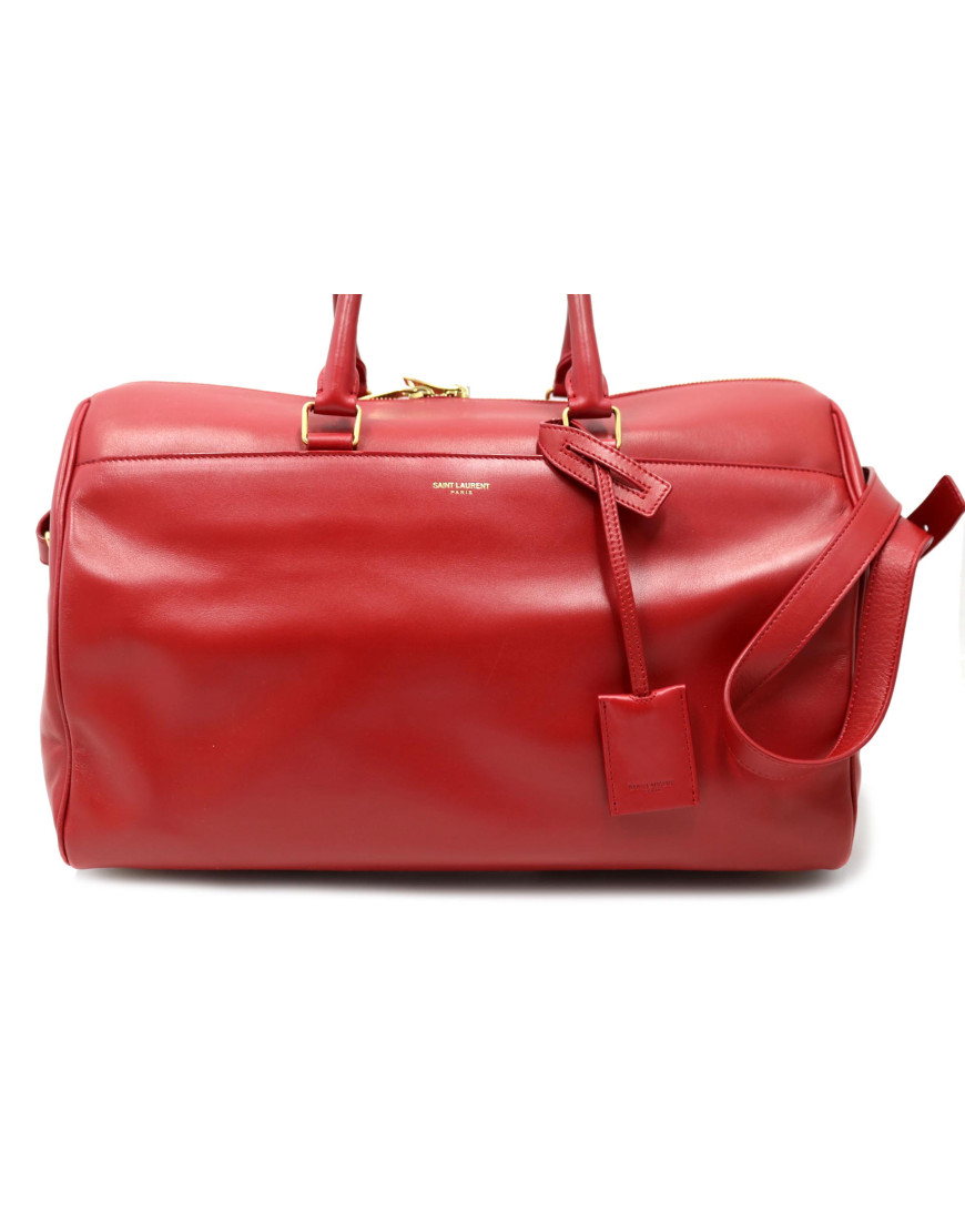 Saint Laurent Bauletto Duffle Pelle Rosso Cardinale