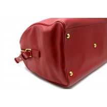 Saint Laurent Bauletto Duffle Pelle Rosso Cardinale