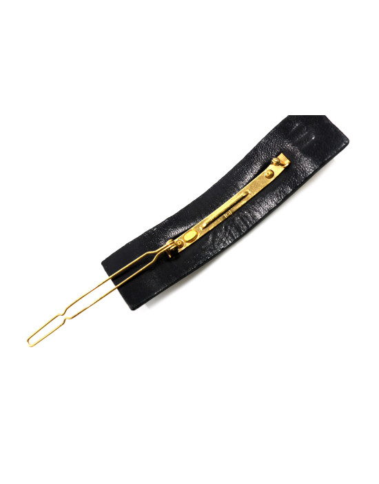 Chanel Fermaglio per Capelli Pelle Nera