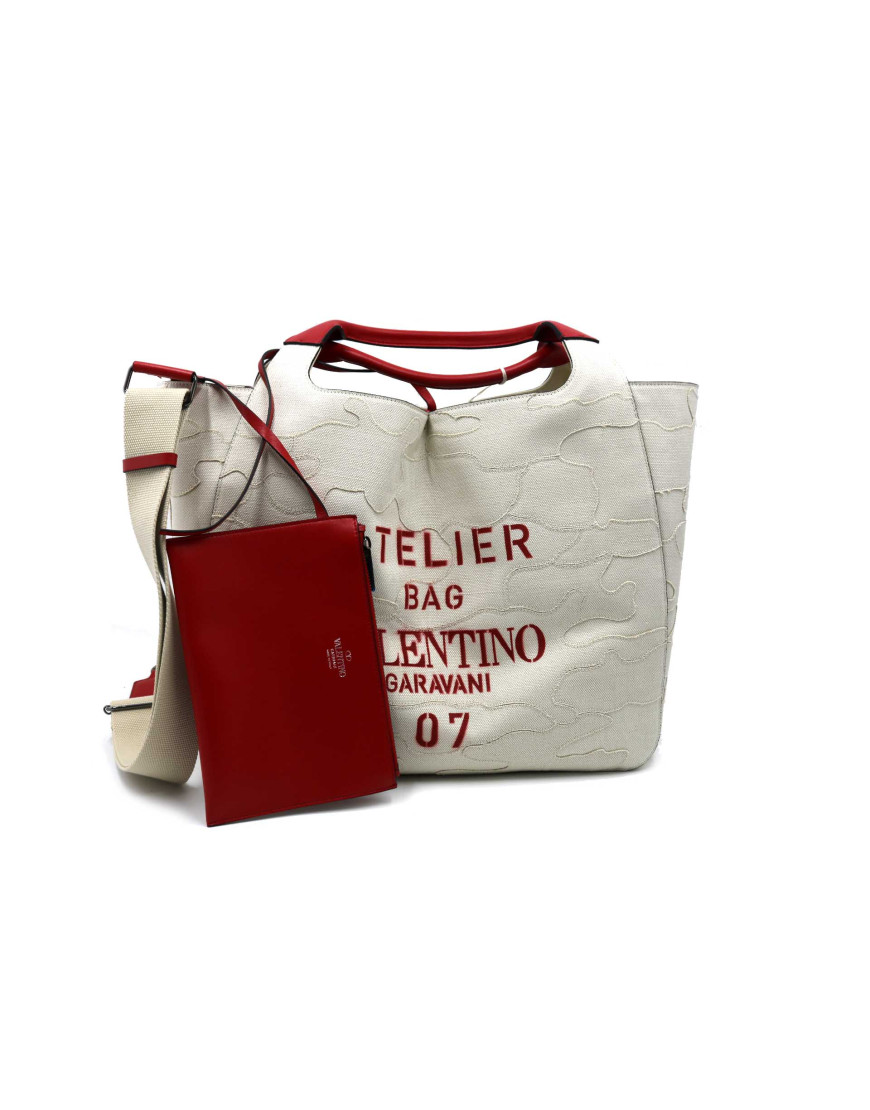 Valentino Tote Bag Tela Bianca