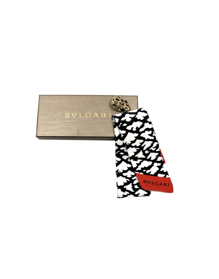 Bulgari Foulard Seta Bianco e Nero